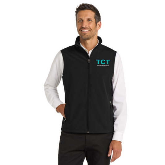 Mens TCT Construction Soft Shell Full Zip Vest, TCT Vest, TCT Construction Apparel