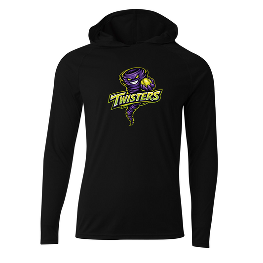 Twisters Softball Long Sleeve Performance Hooded Shirt | Softball Team Spirit Wear