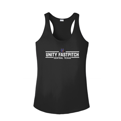 Black Racerback Tank Top – Unity Fastpitch Central Texas Logo | Women’s Athletic Training Tank