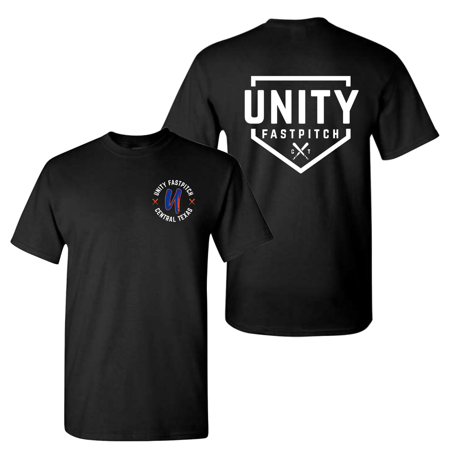 Black DriFit Unity Fastpitch Shirt – Front & Back Logo | Performance Softball Training Tee