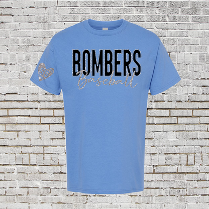 Black Bombers Baseball Shirt, Georgetown Bombers Tee, Glitter Bombers Baseball TShirt