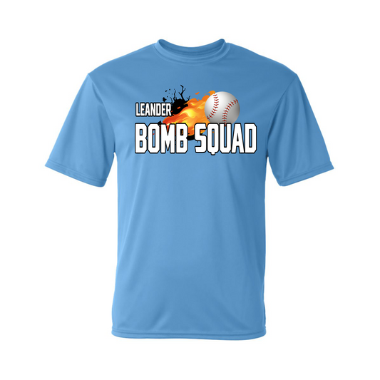 Leander Bomb Squad Baseball Tee, Leander Bomb Squad Tshirt, Columbia Blue Bomb Squad Shirt