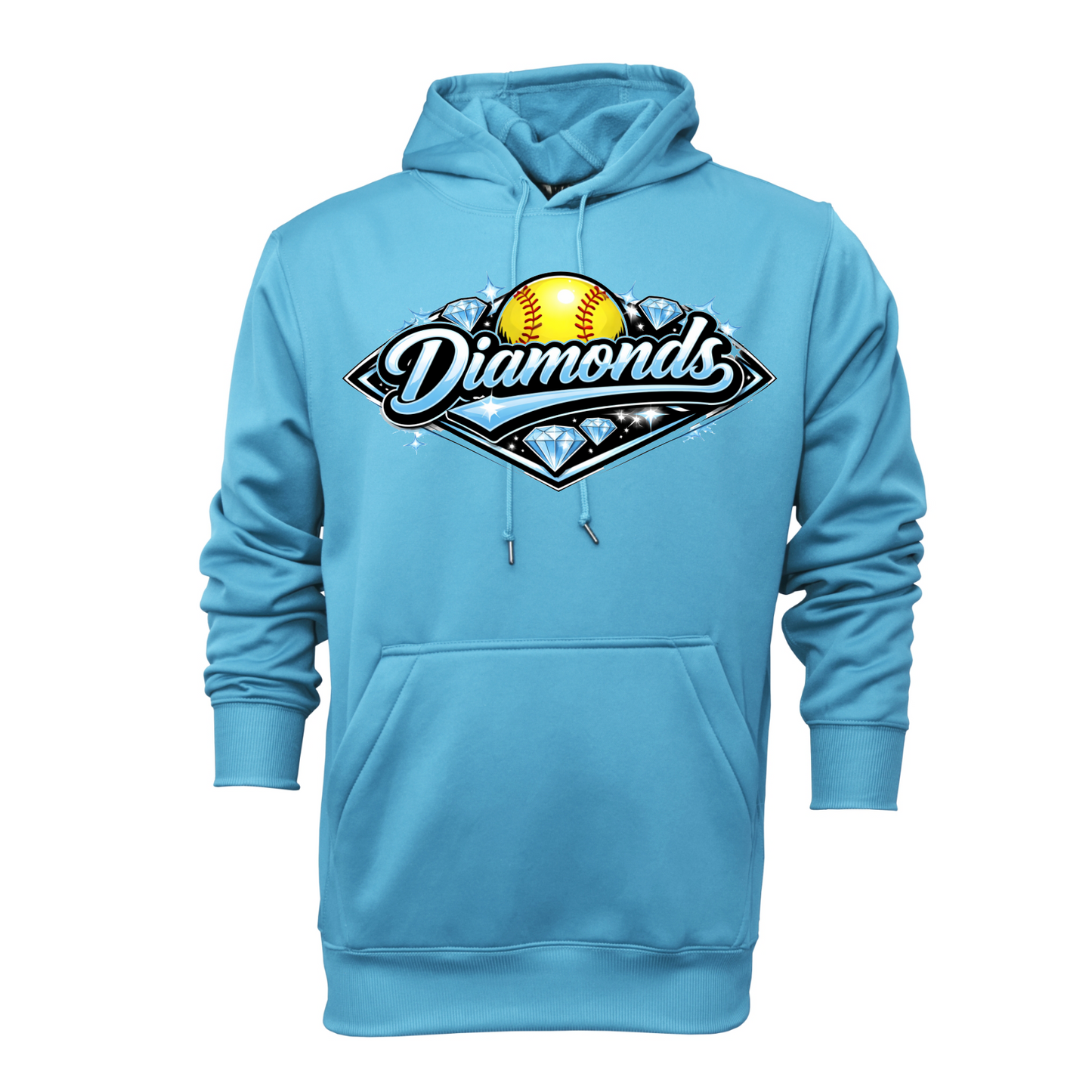 Diamonds Softball Light Blue Hoodie – Team Spirit Sweatshirt