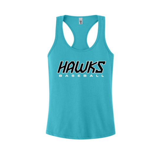 Hawks Baseball Tank Top, Hawks Baseball Tee, Hawks White Tank, Hawks Womens Shirt