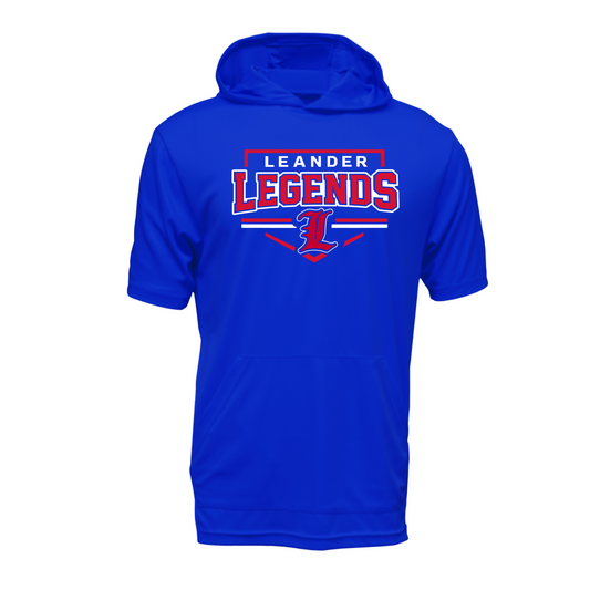 Leander Legends Short Sleeve Performance Hoodie – Royal Blue