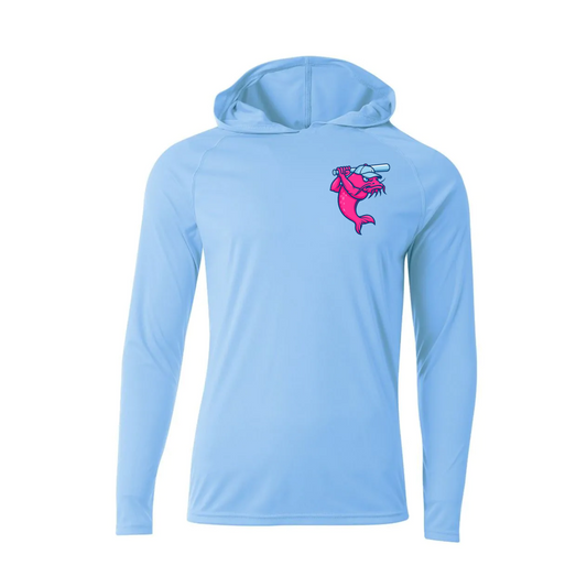Mudcats Baseball Long Sleeve Hooded Performance Tee