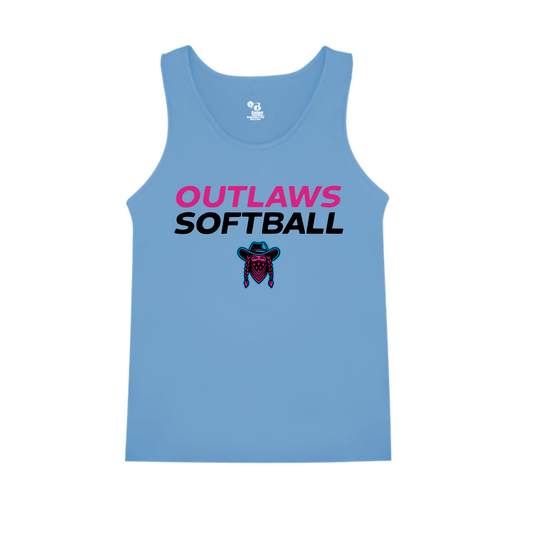Outlaws Softball Tank Top | Pink & Black Western Softball Graphic Tank | Softball Mom & Team Spirit Shirt