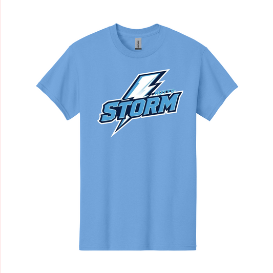Light Blue Storm Logo'd Baseball Shirt, Storm Tshirt, Hutto Storm Baseball Spiritwear