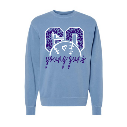 Go Young Guns Crewneck Sweatshirt, Georgetown Young Guns Sweatshirt, White Young Guns Sweatshirt, Young Guns Baseball Sweatshirt