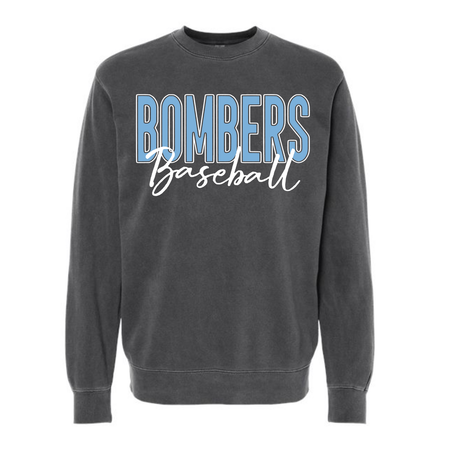 Bombers Baseball Crewneck Sweatshirt, Black Bombers Sweatshirt, White Bombers Sweatshirt, Blue Bombers Sweatshirt