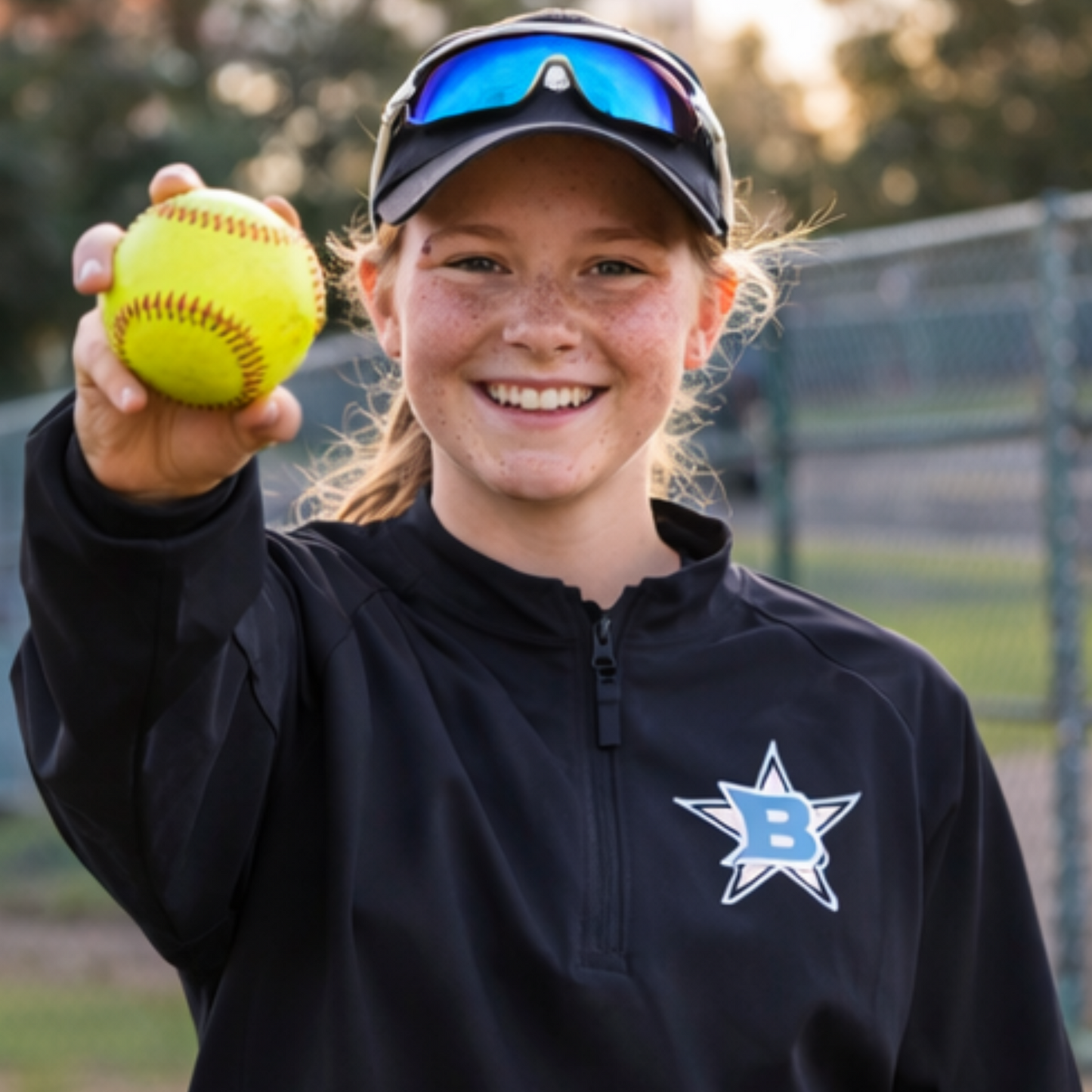 Black Long Sleeve Cage Jacket – Bombers Fastpitch Logo | Team Warm-Up Jacket