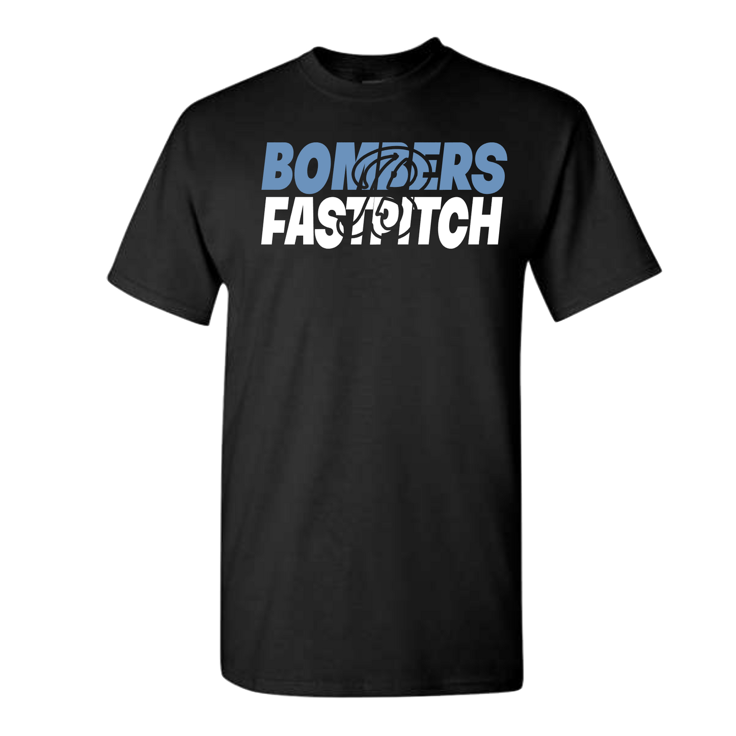 Black Bombers Softball Shirt, Georgetown Bombers Logo Tee