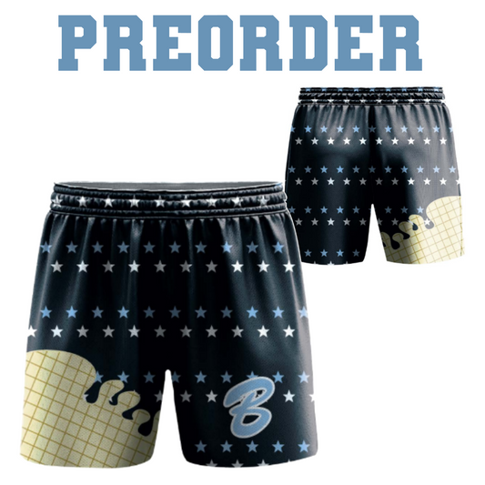 Ice Cream Bombers Training Shorts, Bombers Ice Cream Baseball Shorts, Star Shorts, Mens Drip Baseball Running Shorts