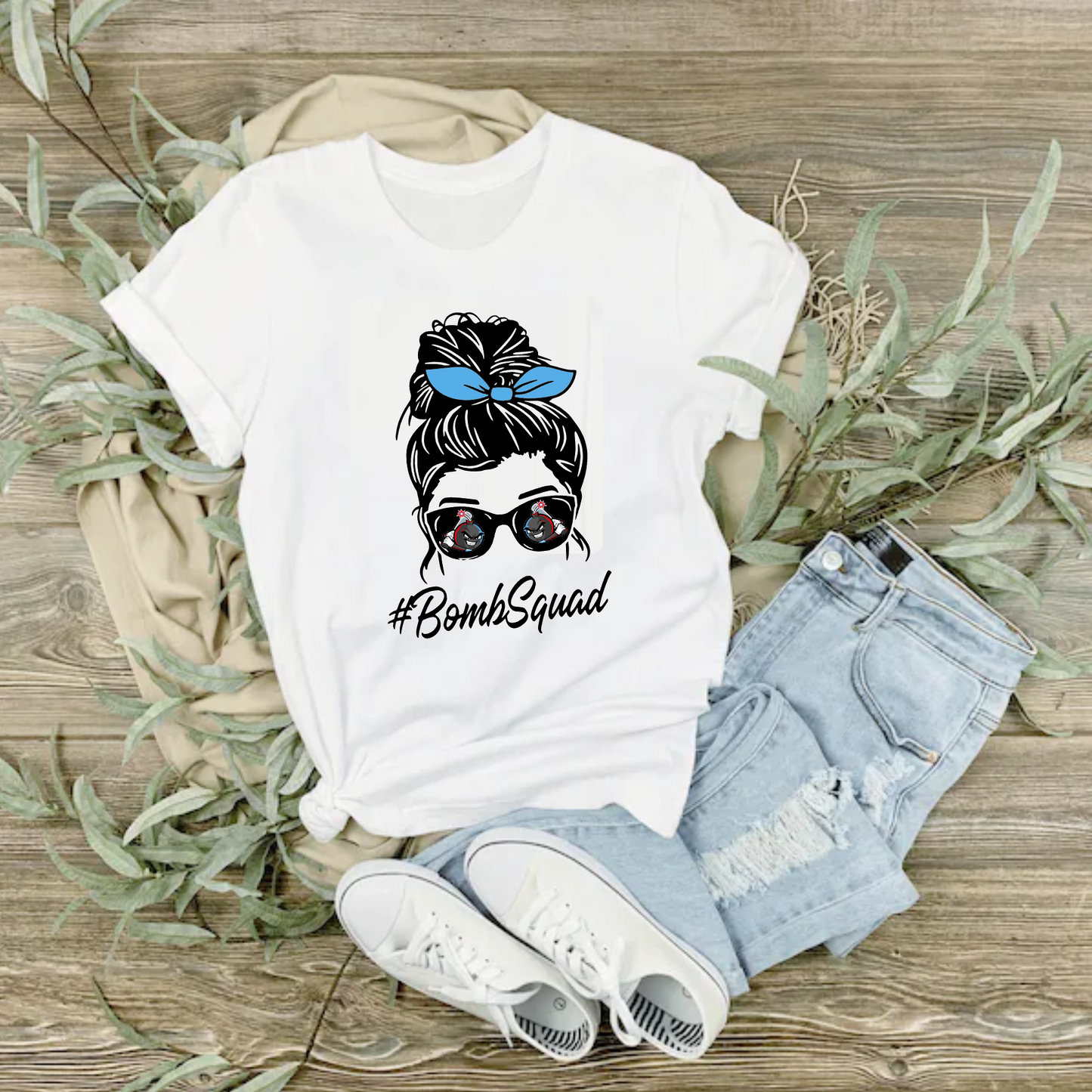 Bella and Canvas Bomb Squad Tee, Baseball White Bomb Squad Shirt, Bomb Squad Baseball Tee