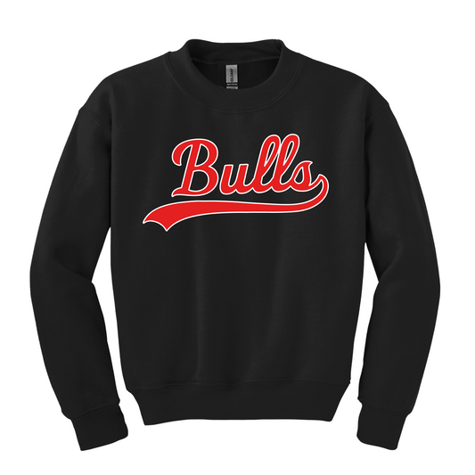 Raging Bulls Script Black Crewneck Sweatshirt
