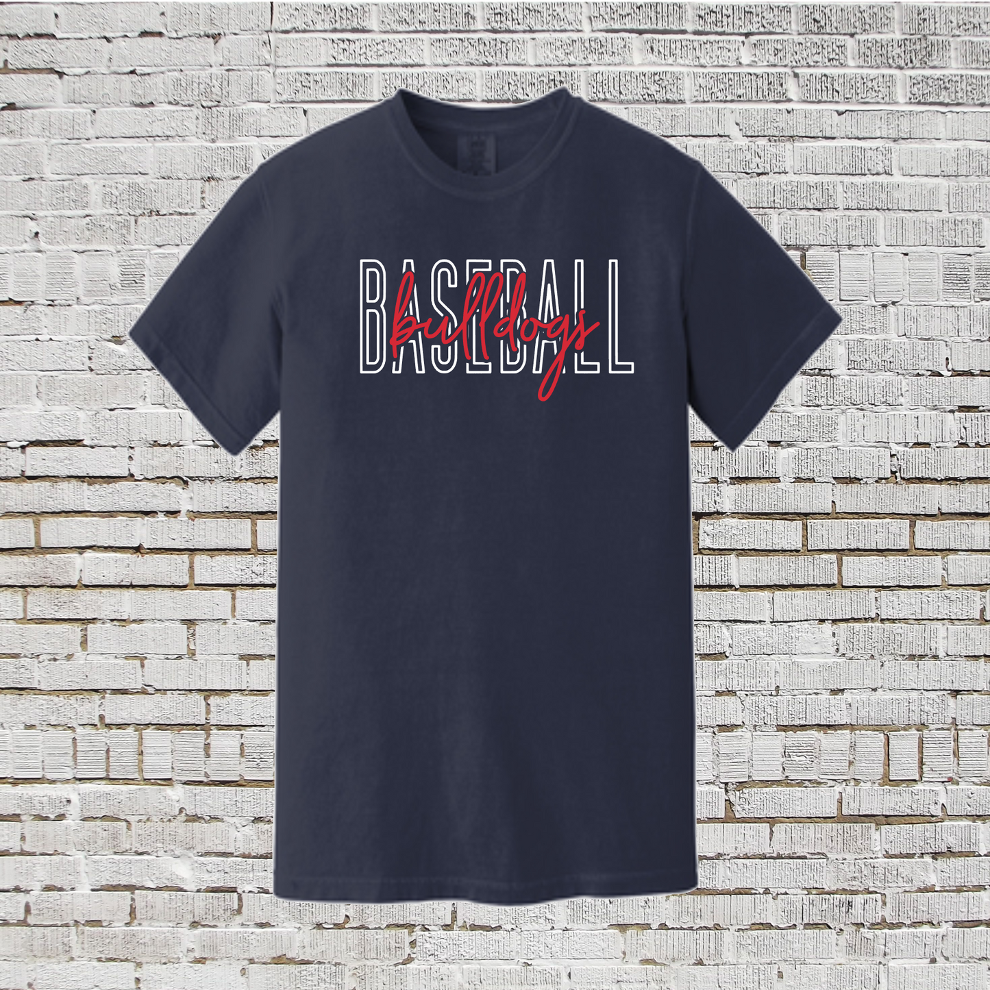 Bulldogs Baseball Tshirt, Comfort Colors Tee, Bulldogs Script Shirt