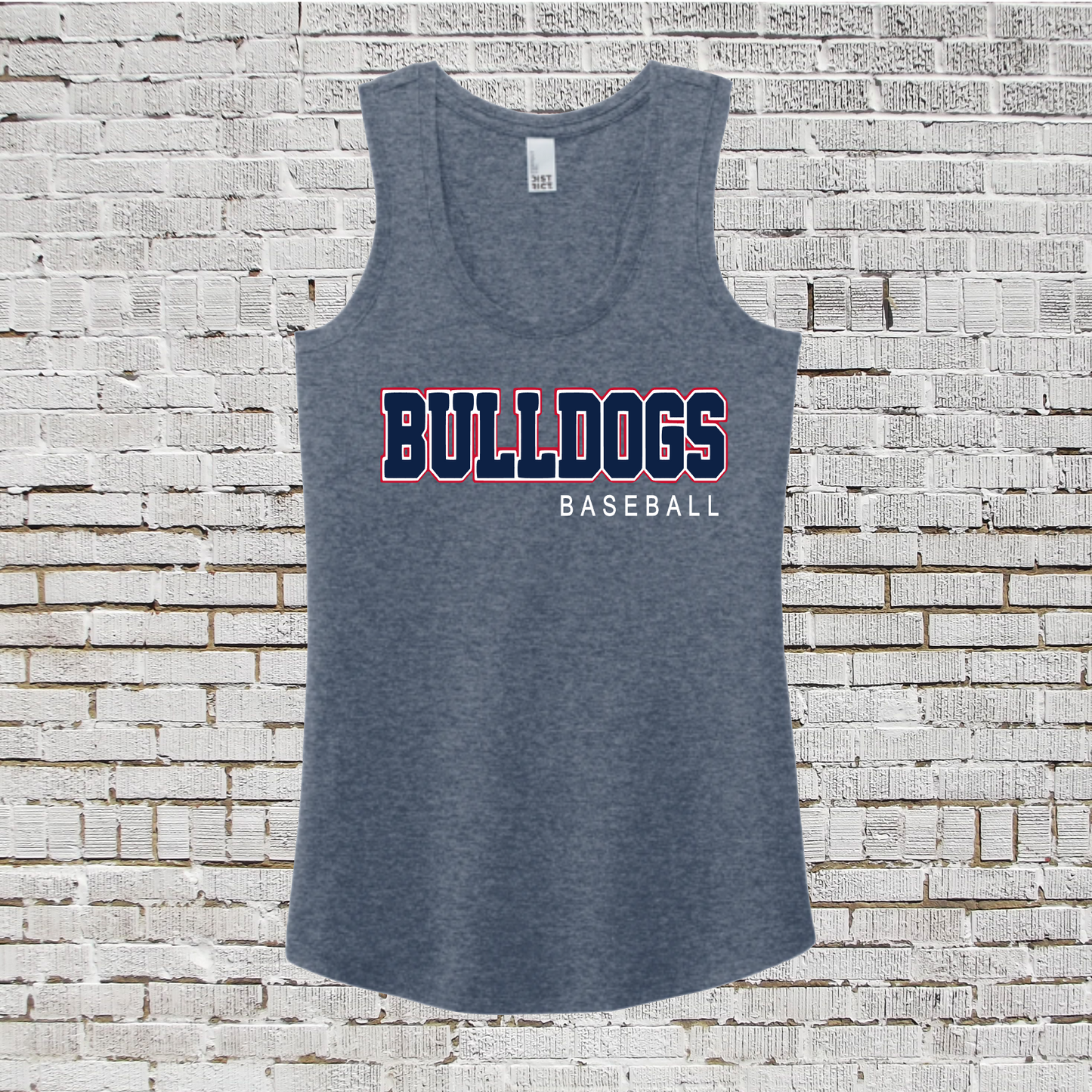 Bulldogs Baseball Tank Top, Women's Tank, Red District Bulldogs Baseball Tank