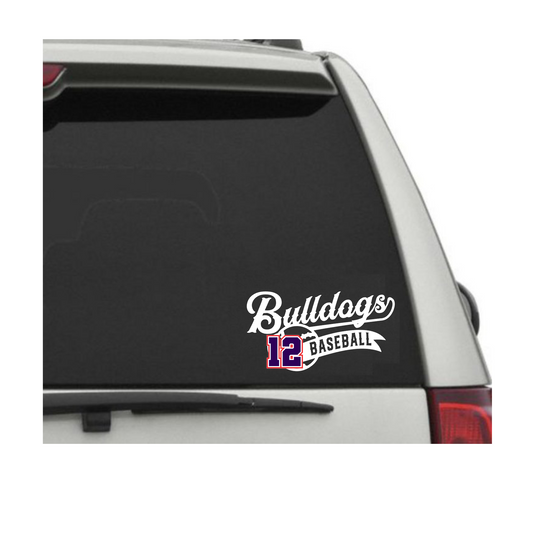 Bulldogs Baseball Window Decal, Bulldogs Car Decal, Central Texas Bulldogs Sticker