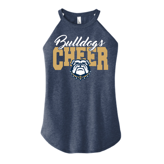 Bulldogs Cheer Tank Top, Navy Cheer Tank, HMS Bulldogs Tank, White Bulldogs Rocker Shirt