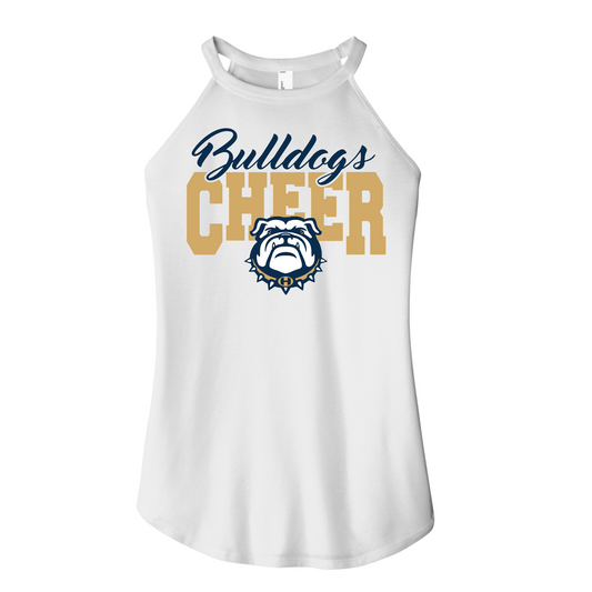 Bulldogs Cheer Tank Top, Bulldogs Cheer Tank, HMS Bulldogs Tank, White Bulldogs Rocker Shirt (Copy)