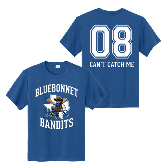 Bluebonnet Bandits Baseball Personalized Practice Tee