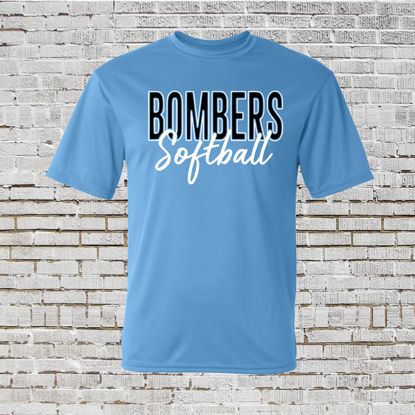 Blue Bombers Softball Script Shirt, Georgetown Bombers Logo Tee