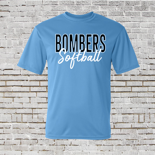 Blue Bombers Softball Script Shirt, Georgetown Bombers Logo Tee