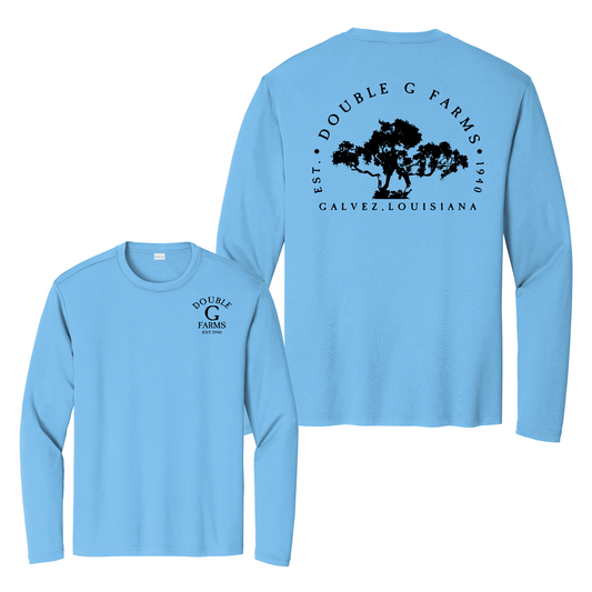 Long Sleeve Drifit Double G Farms Shirt, Sport Tek Double G Tee