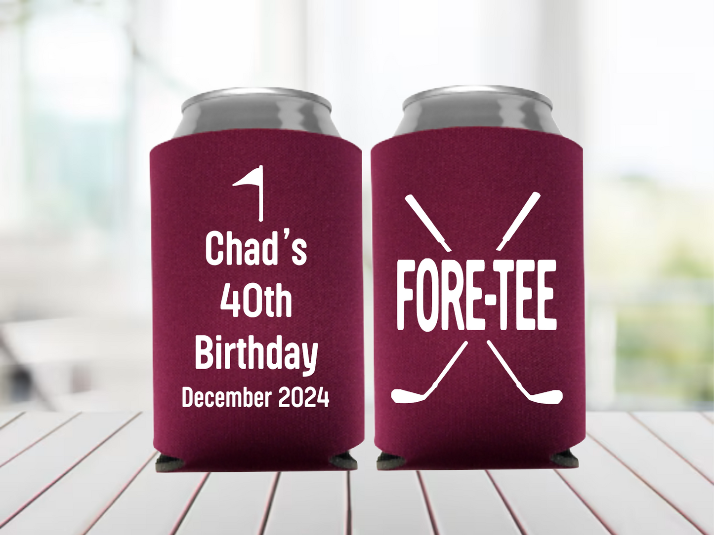 Foretee Birthday Can Cooler Golf Party Favor 40th Surprise Party Birthday Golf Trip Fore TEE Party Decorations Golf Theme Turning 40