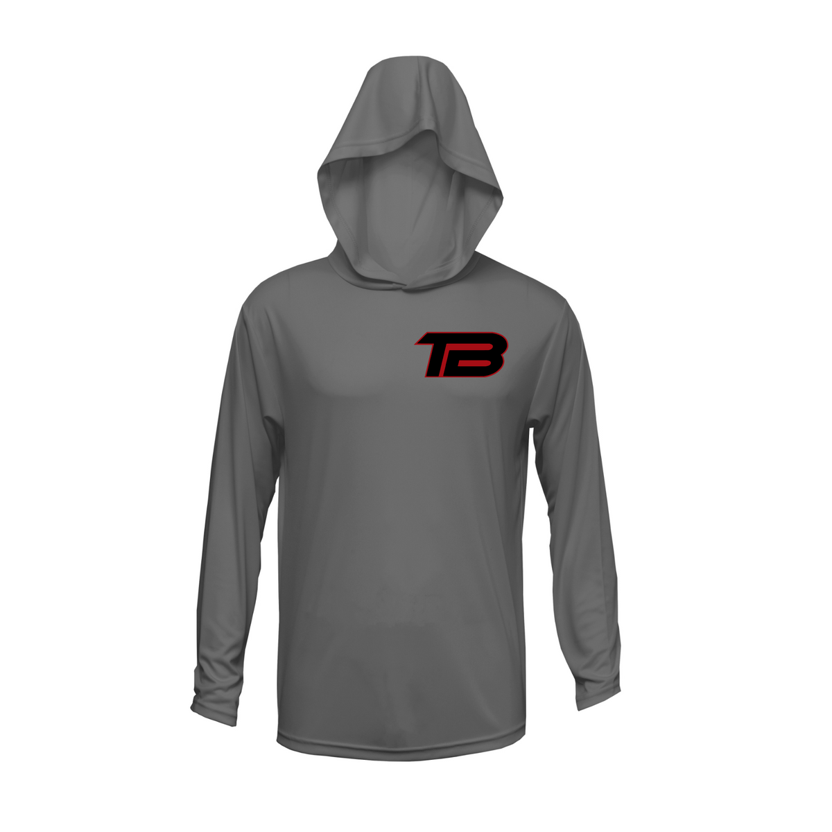 Test Baseball Charcoal Long-Sleeve Hooded Shirt