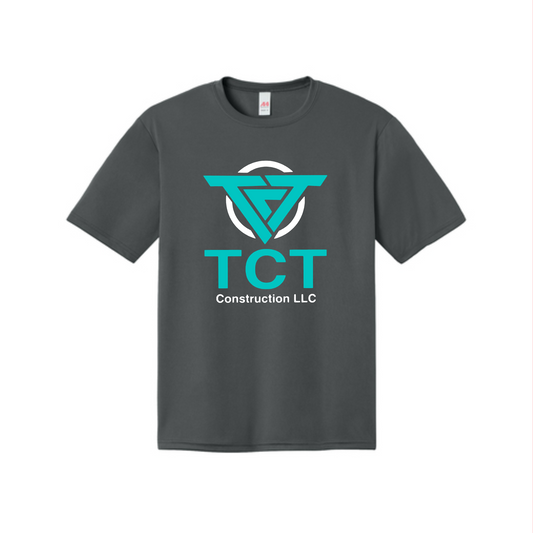 Charcoal TCT Construction Performance Shirt, Short Sleeve TCT Shirt, TCT Construction Drifit