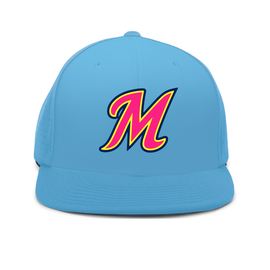 Mudcats Baseball Performance Flexfit Hat | Columbia Blue Team Cap