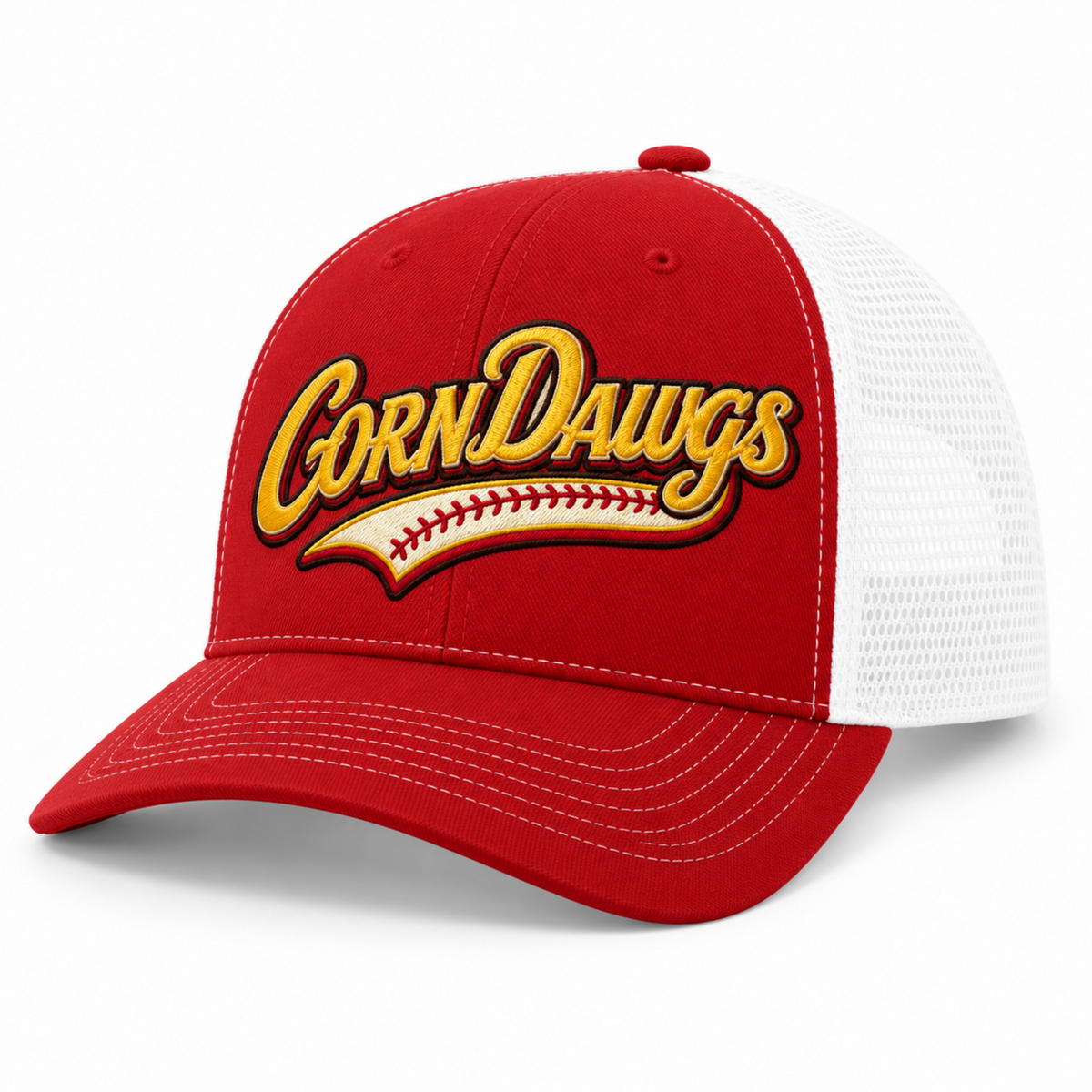 Red CornDawgs Trucker Hat
