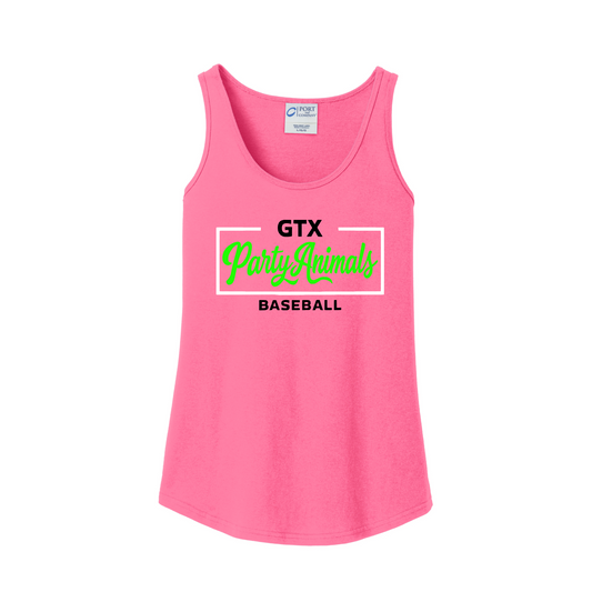 GTX Party Animals Baseball Tank | Neon Pink Party Animals Spirit Tank