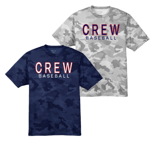 Camo Hex Crew Baseball Tee, Crew Baseball Tshirt, Crew Camo Shirt