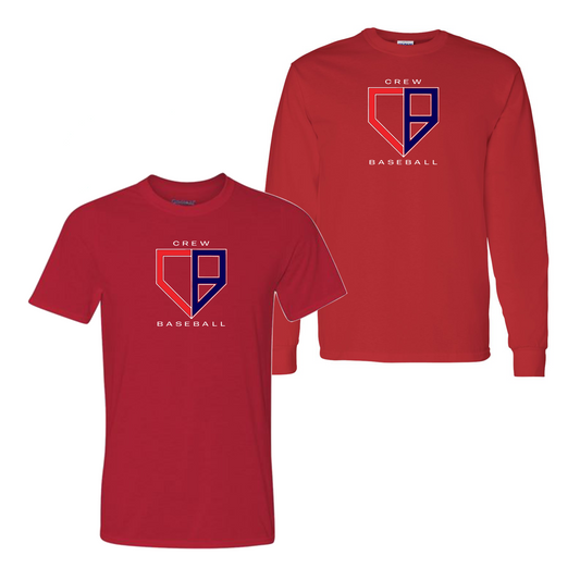 Red Crew Baseball Tshirt, Crew Tshirt, Red Crew Logo Tee, Crew Hoodie