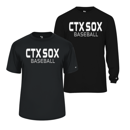 Black CTX Sox Baseball Tshirt, Sox Baseball Black Shirt, Longsleeve Sox Baseball Tee