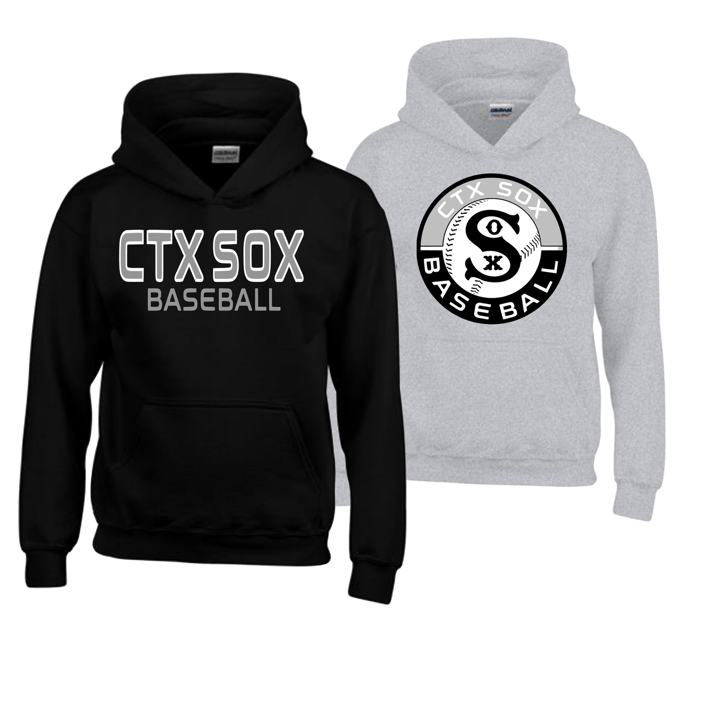 CTX Sox Baseball Hoodie, Black Baseball Flag Sweatshirt, Gray Sox Hoodie