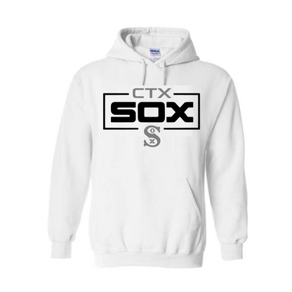 Black CTX Sox Baseball Hoodie, Black Baseball Sweatshirt, Gray Sox Hoodie