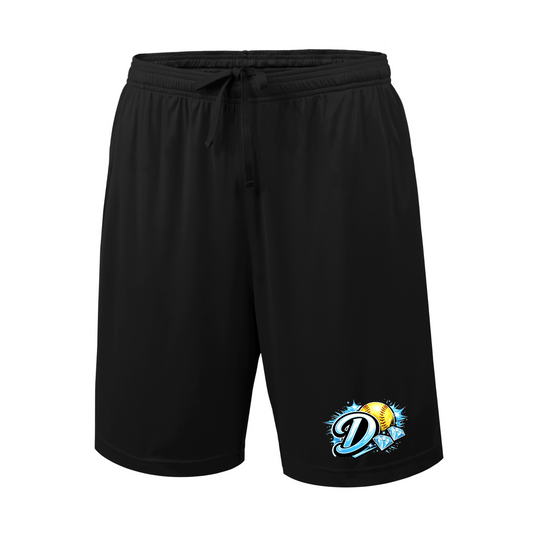Black Men’s Training Shorts – Diamonds Softball Logo | Athletic Performance Shorts
