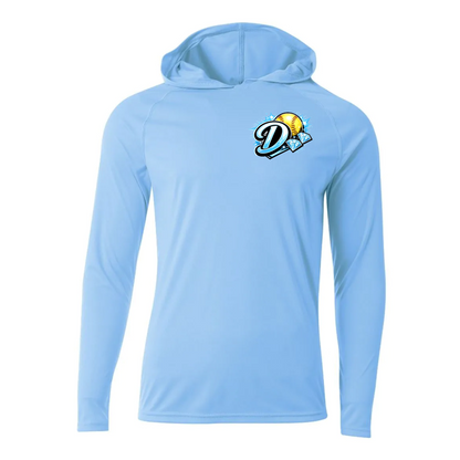 Light Blue Diamonds Softball Long Sleeve Hooded Shirt | Team Hooded Tee