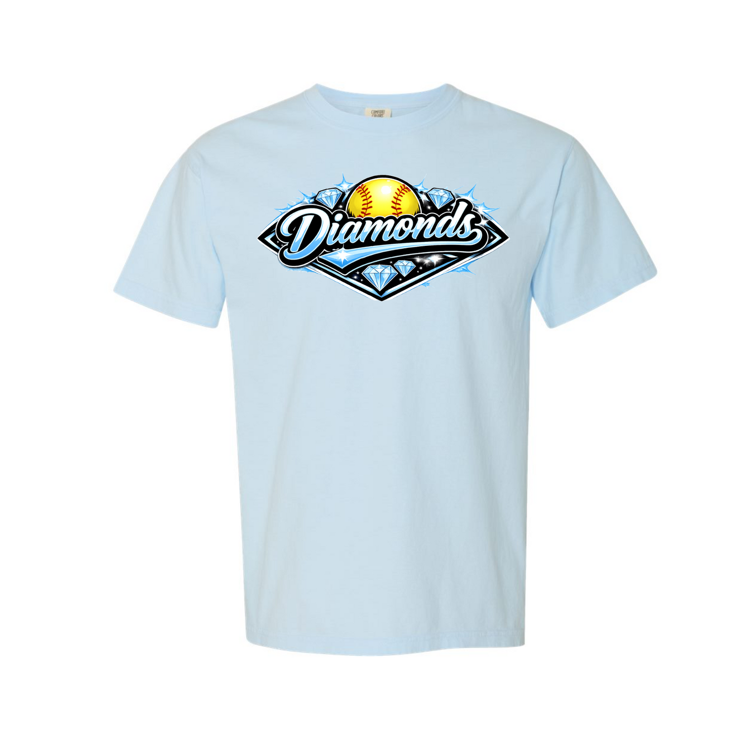 Diamonds Softball Light Blue Comfort Colors® Tee