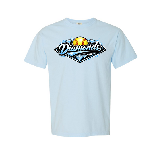 Diamonds Softball Light Blue Comfort Colors® Tee
