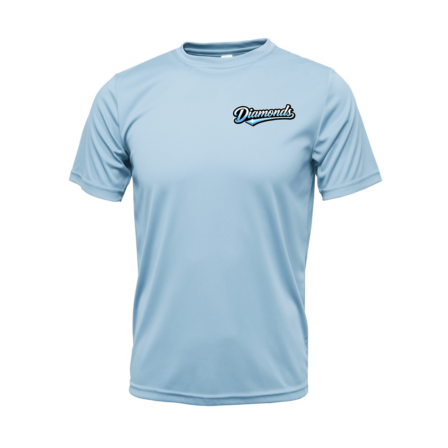 Light Blue DIamonds Softball Drifit T-Shirt | Classic Team Spirit Tee