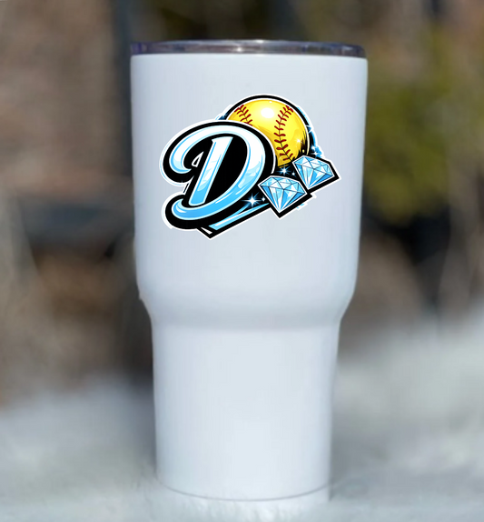Diamonds Softball Tumbler Sticker • Sports Team Decal • Water Bottle Sticker for Players & Moms