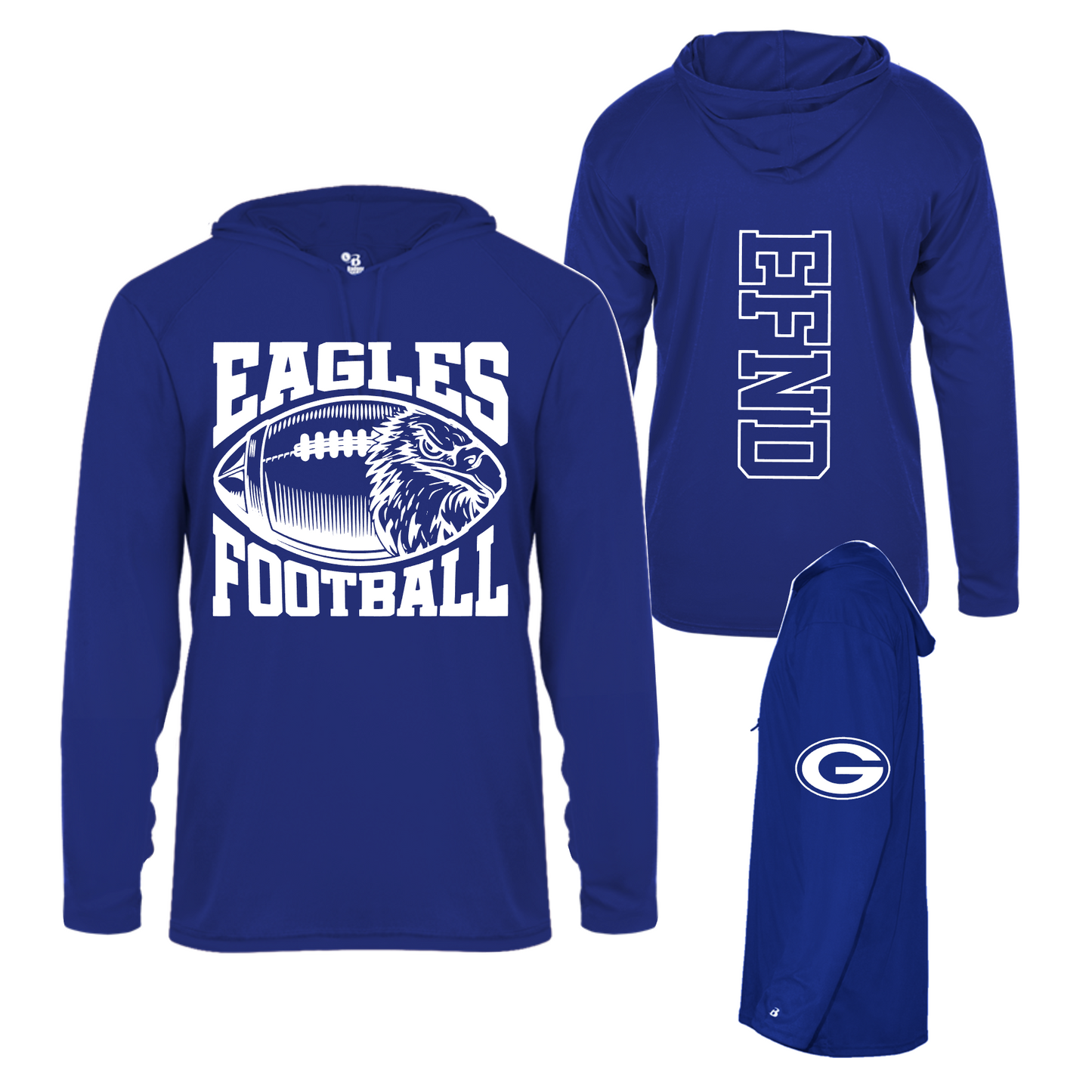 Eagles Football Short Sleeve Hoodie, Georgetown Eagles Hoodie Tshirt, EFND Hoodie