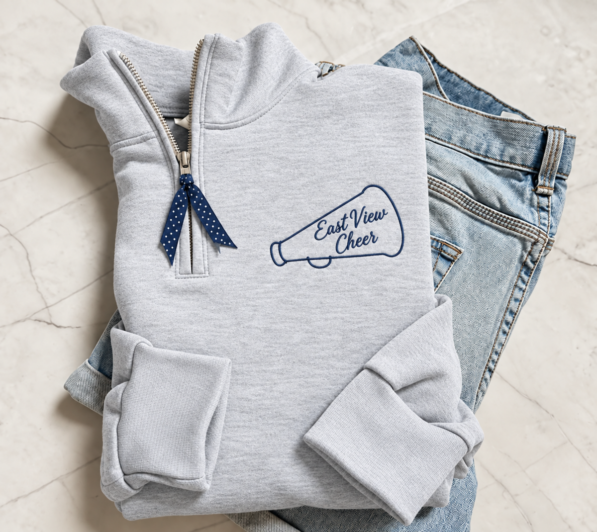 East View Cheer Embroidered Megaphone Quarter-Zip 