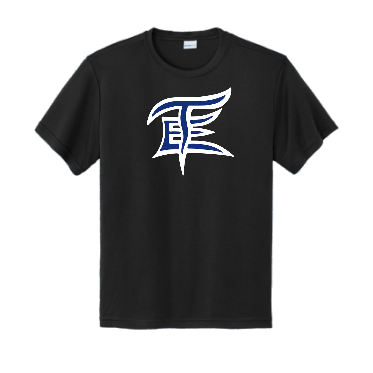 East Texas Elite Logo Baseball Tshirt, Elite Baseball Black Shirt, Royal Blue East Texas Elite Baseball Tee