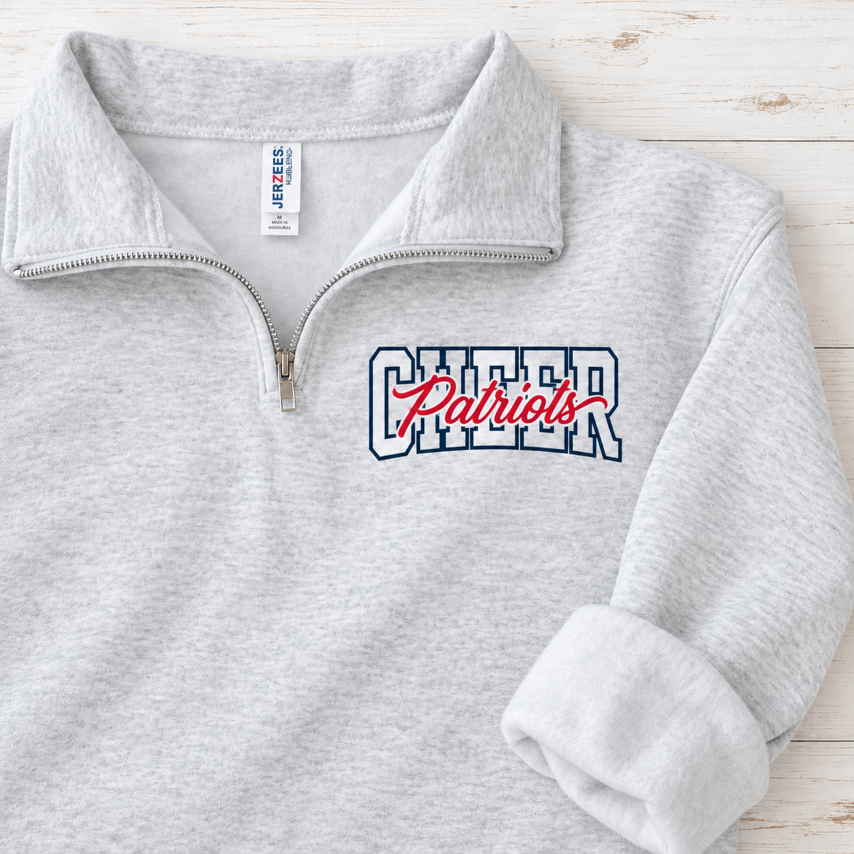 Eastview Patriots Cheer Printed Quarter-Zip - Ash Gray