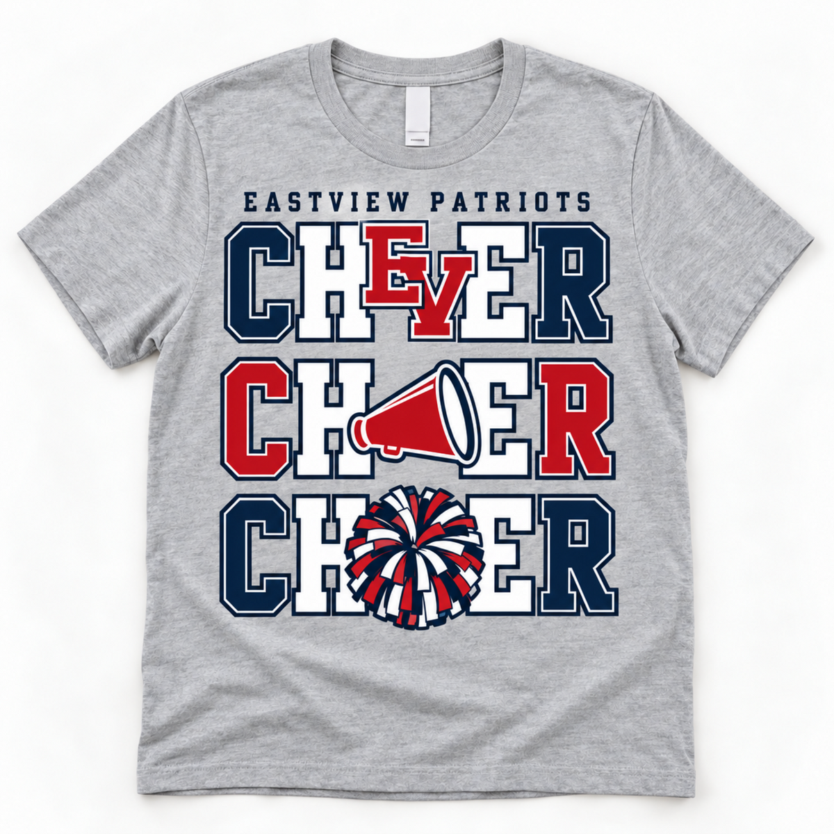 Eastview Patriots Cheer Triple Cheer Logo Tee 